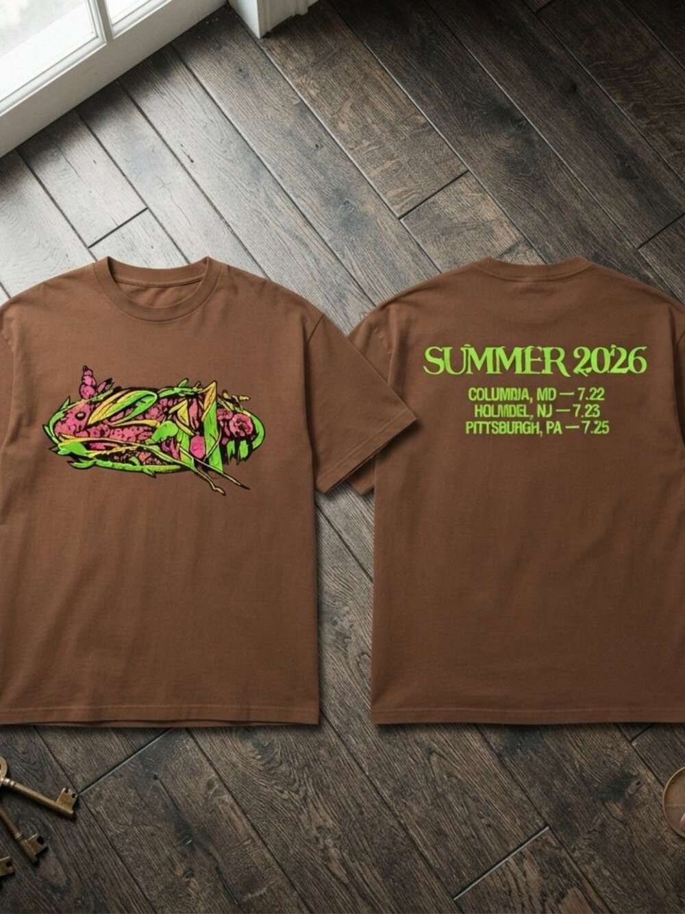 Summer 2026 Tour Graphic Brown T-Shirt